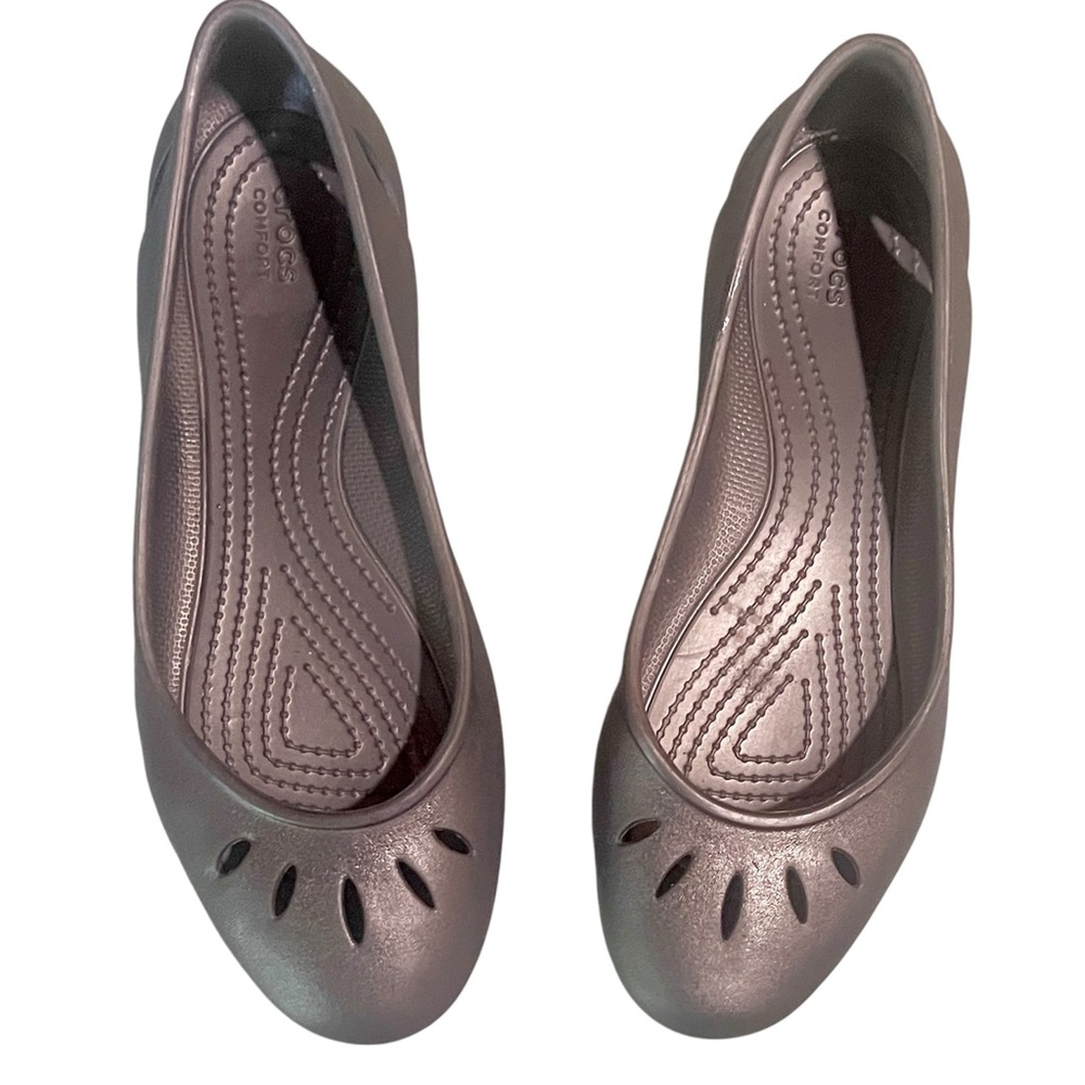 CROCS Women's Black Flats Size 9 wide GUC